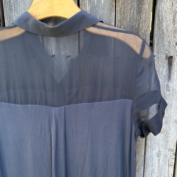 Bailey 44 Silk Mixed Media Shirt Dress Grey M - Picture 12 of 15